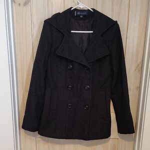 Anne Klein Women's Black Peacoat